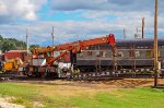 Amtrak Burro Crane Model 50 laying track